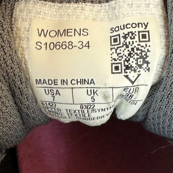 Saucony Excursion TR15 W Size 7 Trail Running Shoes Excellent Black Purple Gray - Picture 8 of 8